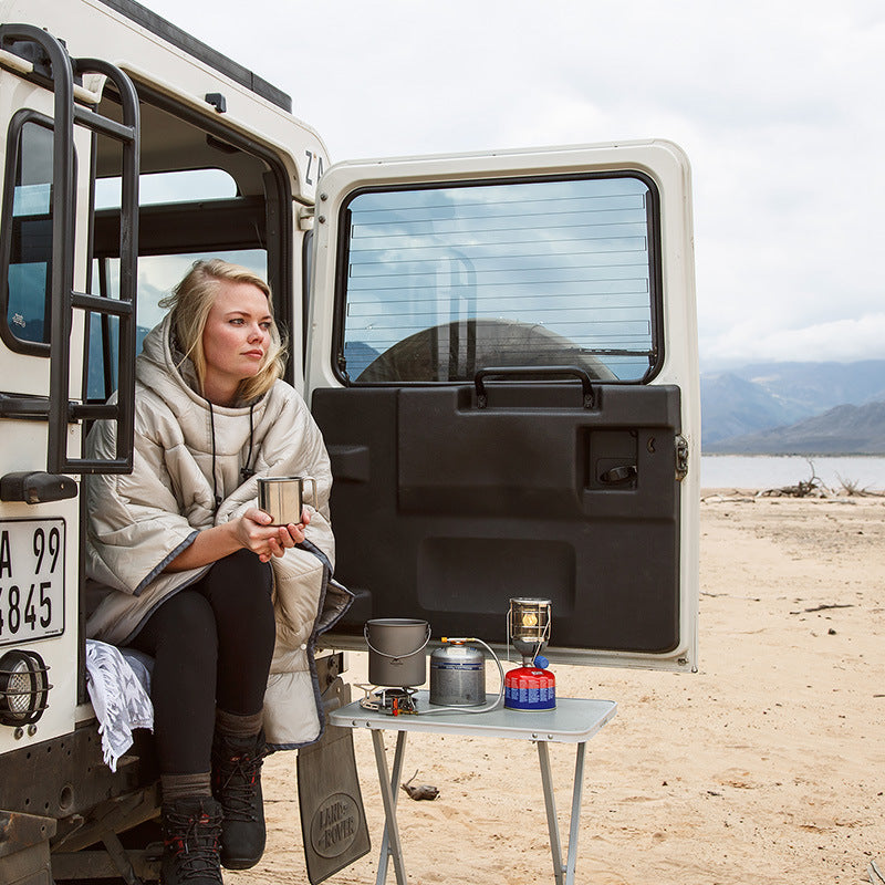 Experience Cozy Adventures with the Portable Warm Camping Quilt Wearable Sleeping Bag